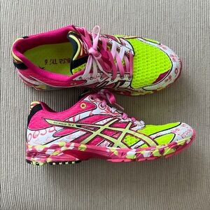Asics Bright Pink and Lime Athletic Shoes
